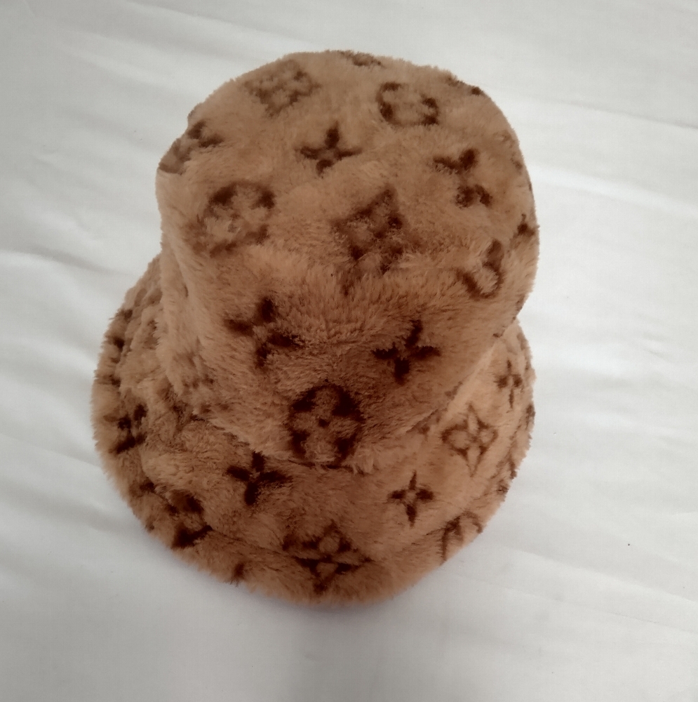 Luxury Tan Faux Fur Bucket Hat inspired